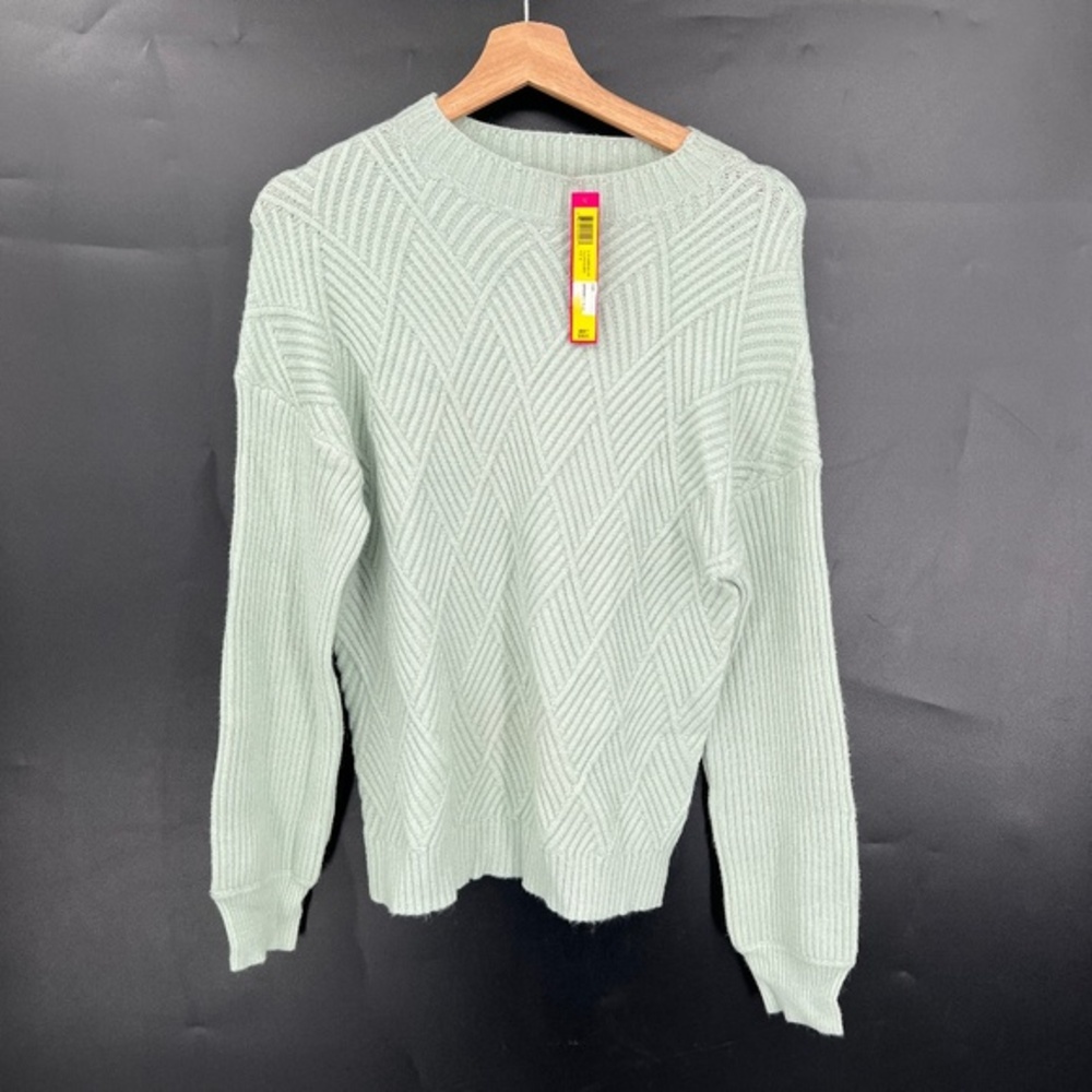 NEW Catherine Malandrino light mint green textured sweater soft cozy squishy M